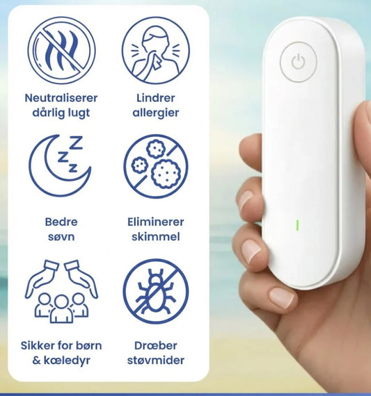 Ionisk Luftrenser-Lydløs Luft og Lugtfjerner til hjemmet