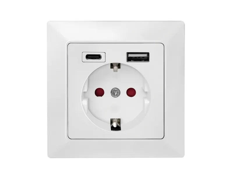 ECOBREEZE Stikkontakt med CEE 7/3, USB-A og USB-C