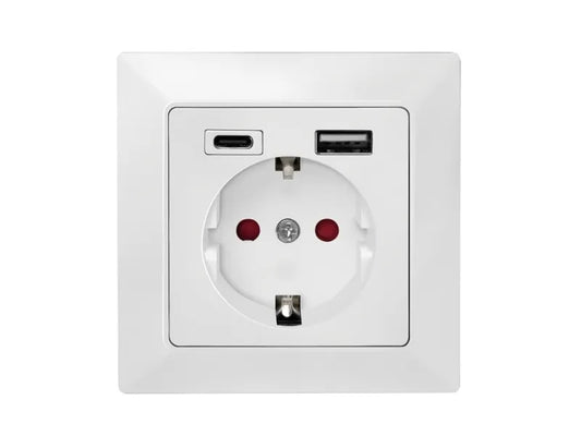 ECOBREEZE Stikkontakt med CEE 7/3, USB-A og USB-C